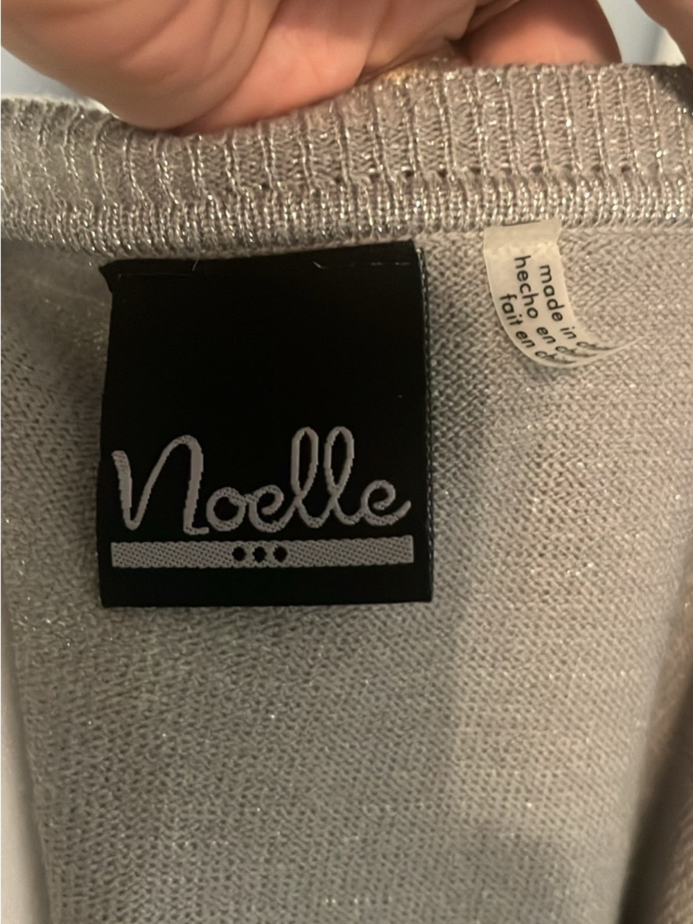 Noelle Shimmery Gray Open-Front Cardigan - Picture 2 of 4